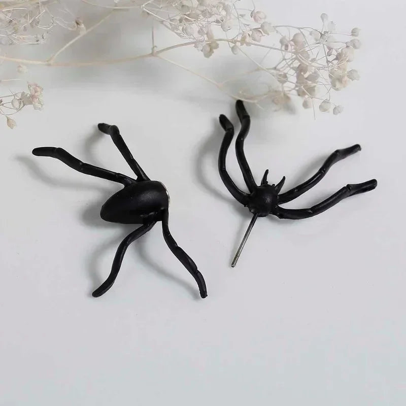 3D Punk Style Black Spider Halloween Animal Stud Earrings Vintage Fashion Jewelry Gifts Fashion Accessories for Women Gifts - Charlie Dolly