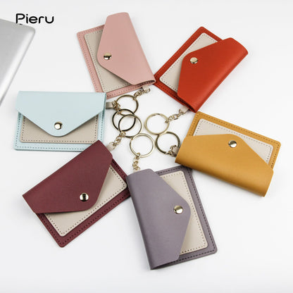 Korean Version Card Holder Cute Student Candy Color Ultra-thin Wallet Multi-card ID Holders Package Keychain Small Wallet Purse