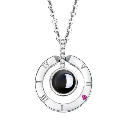 Projection Necklace, I Love You in 100 Languages, Zircon Heart Pendant Gift