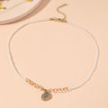 Ocean Style Glass Bead Necklace For Women Simple Handmade Shell Shape Pendant Choker Holiday Fashion Jewelry N038 - Charlie Dolly