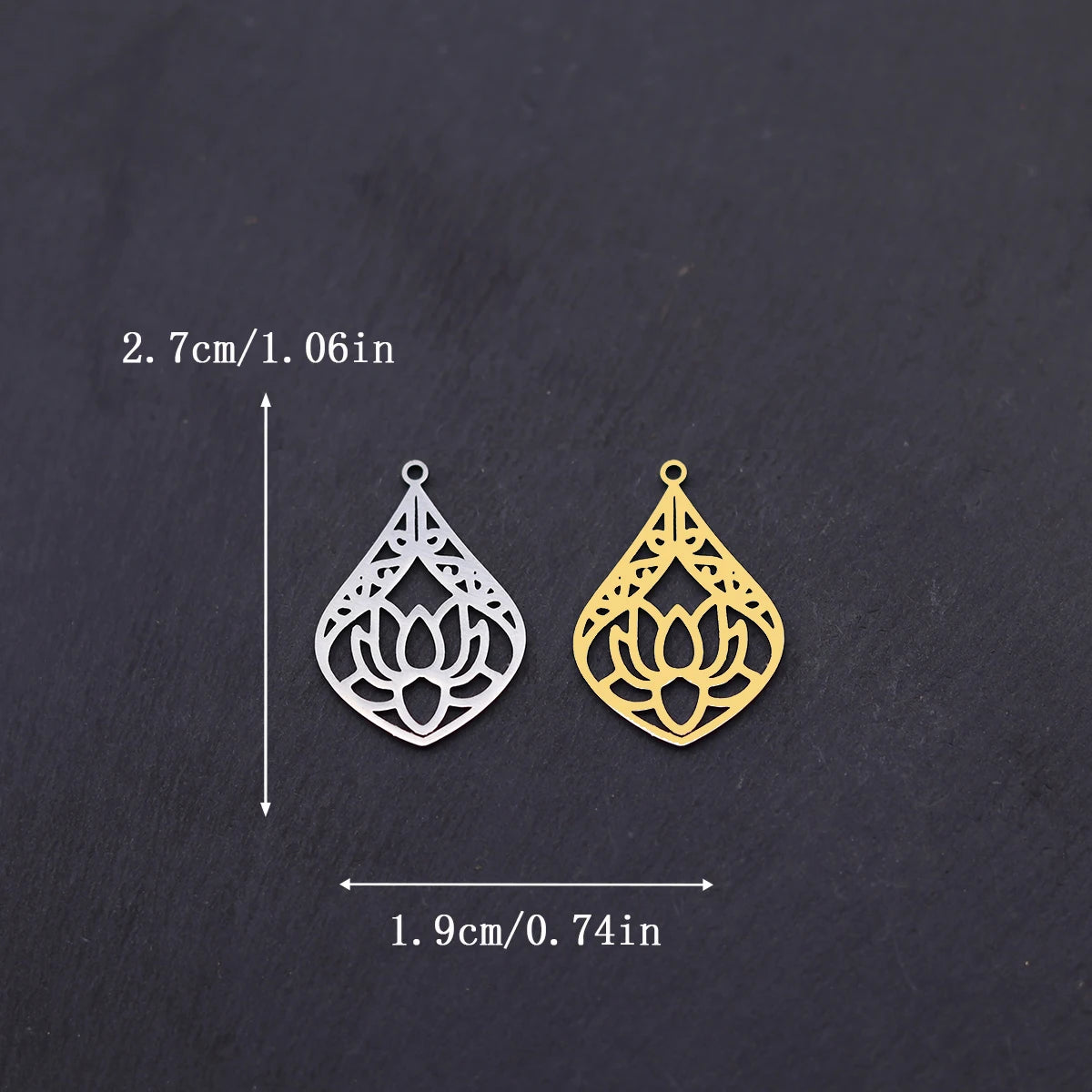 3PCS DIY Amulet Lotus Flower Yogo Buddha Stainless Steel Pendant Charm For Jewelry Making Necklace Religion Crescent diy Supplie