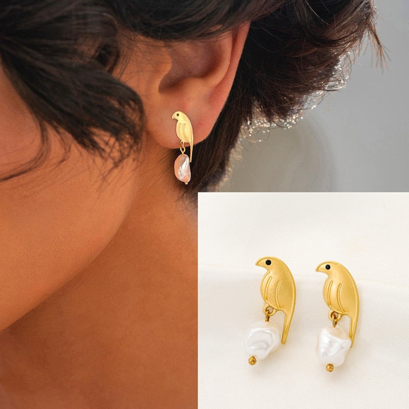 Women's Earrings 3D Hummingbird Earrings Animal Jewelry Cute Girly Ear Accessories Wedding Party Gifts - Charlie Dolly