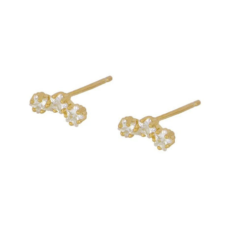 Gold Plated Hoop Stud Ear Cuff Earrings Set Jewelry
