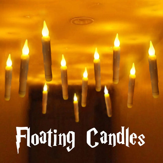 Floating LED Candles with Remote Control Witch Halloween Decor for Party Supplies Birthday Wedding 2024 Christmas Home Bedroom