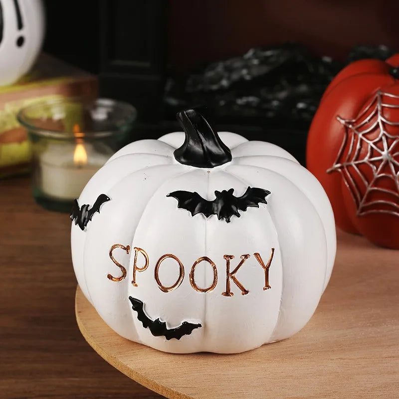 2024 Halloween Ornaments Resin Thanksgiving Pumpkin Fall Pumpkin Fall Thanksgiving Harvest Home Decorations Props - Charlie Dolly