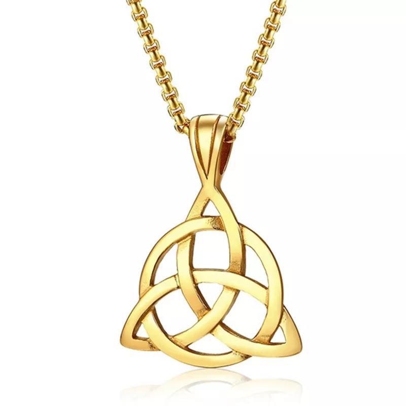 Vintage Odin Celtics Knot Pendant Necklace Men Punk Viking Jewelry Odin Trinity Necklace - Charlie Dolly