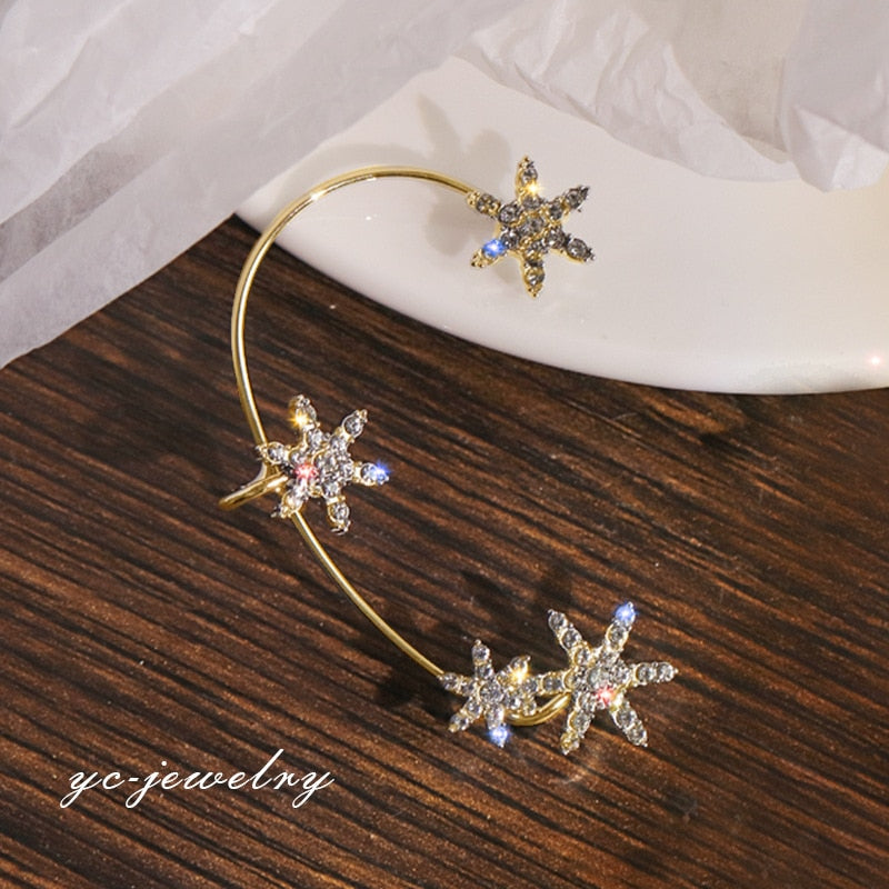 Shining Zircon Butterfly Ear Cuff Earrings for Women Girls Fashion 1pc Non Piercing Ear Clip Ear-hook Party Wedding Jewelry Gift - Charlie Dolly