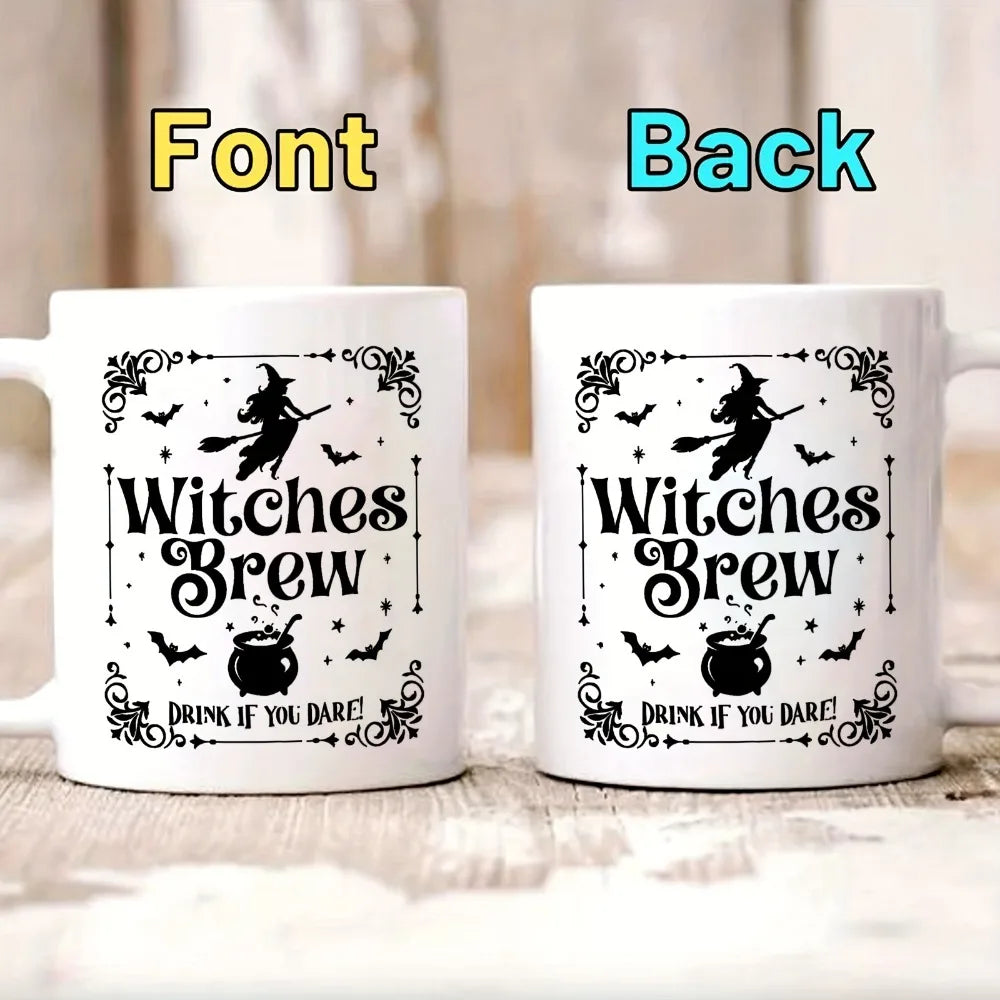 1pc 11oz Witches Coffee Mug Enchanting Halloween Gift for Friends Ceramic Coffee Cup Desktop Decor Summer and Winter Drinkware - Charlie Dolly