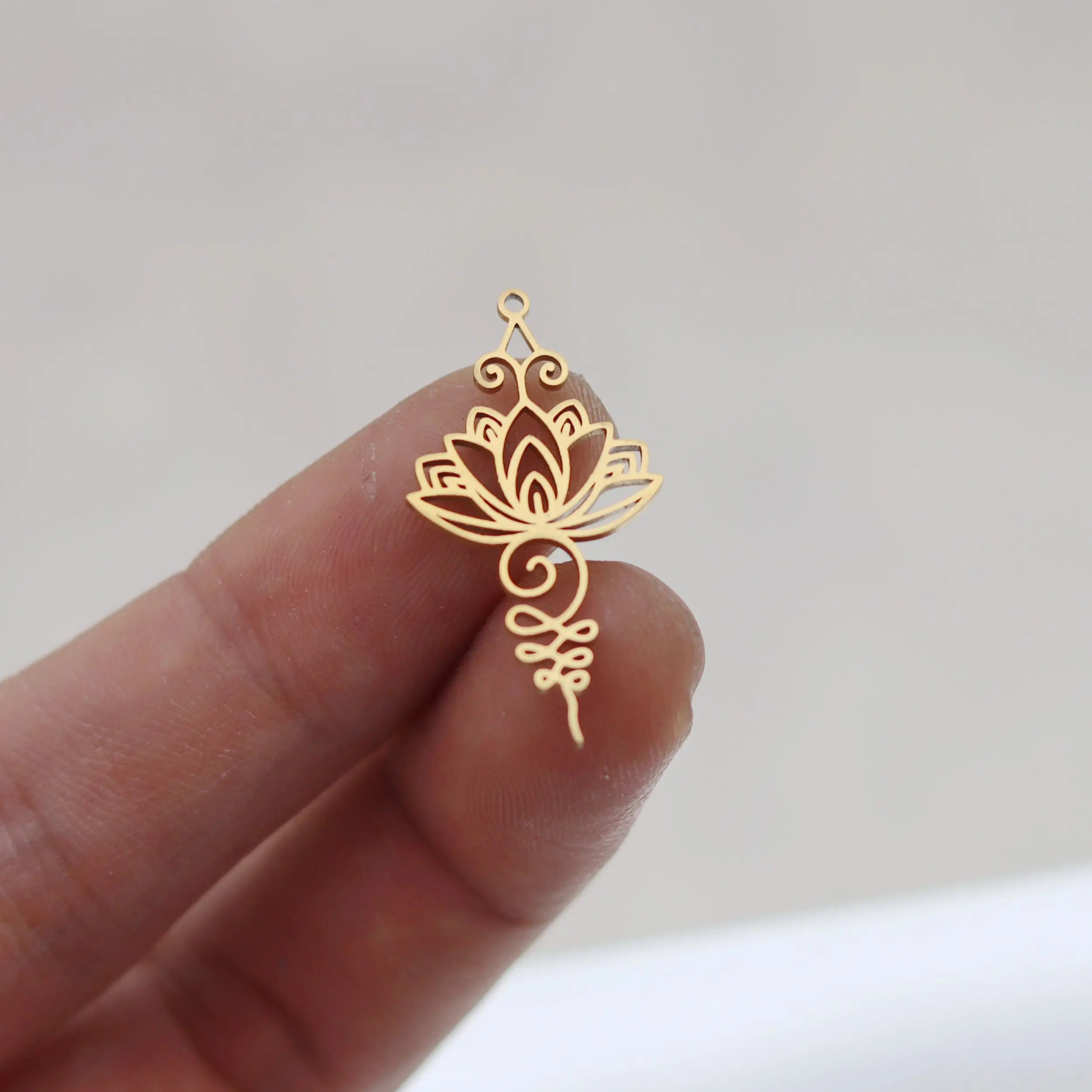 3pcs Unalome Lotus Flower Pendant Buddha Buddhism Om Yoga Charms Necklace Earrings Amulet Jewelry Making Supplies DIY