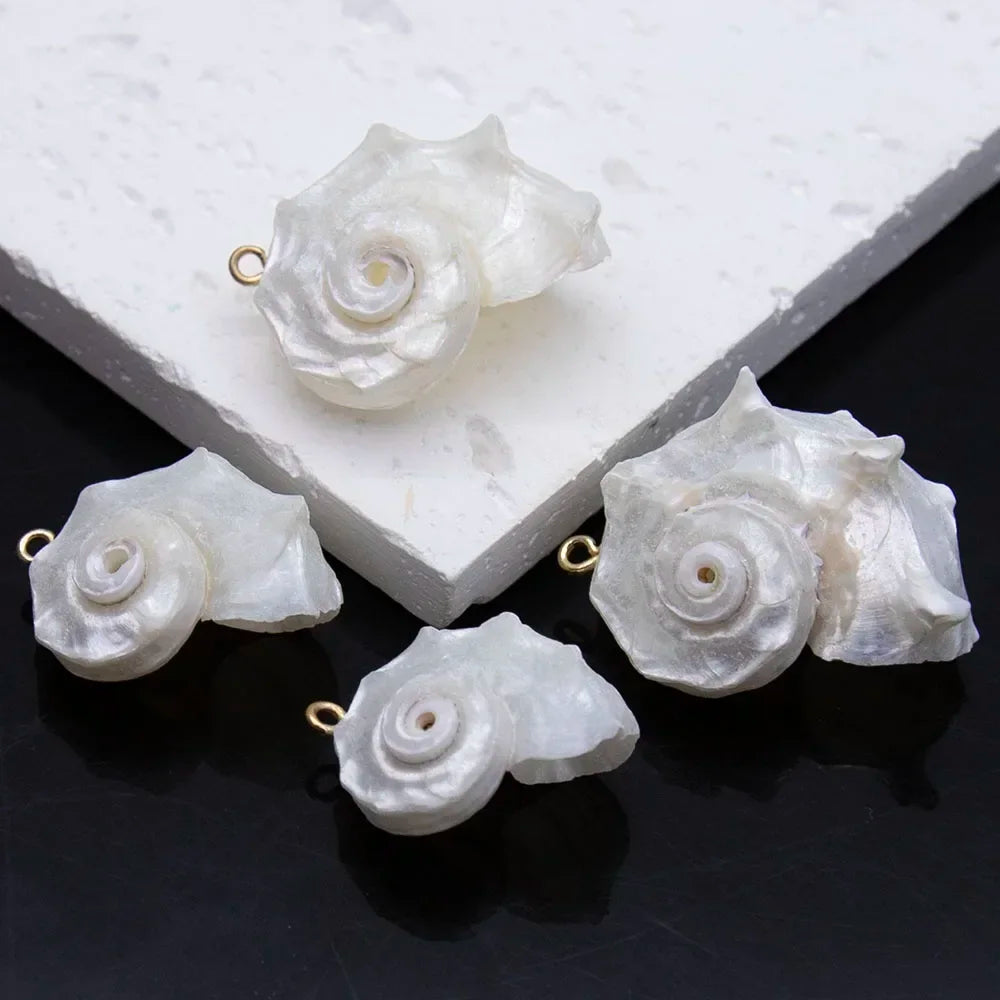 1pc 18-30mm Fashion Natural Shell White Conch Pendant Big Size Animal Shape for Jewelry Accessories DIY Making Necklace Earrings