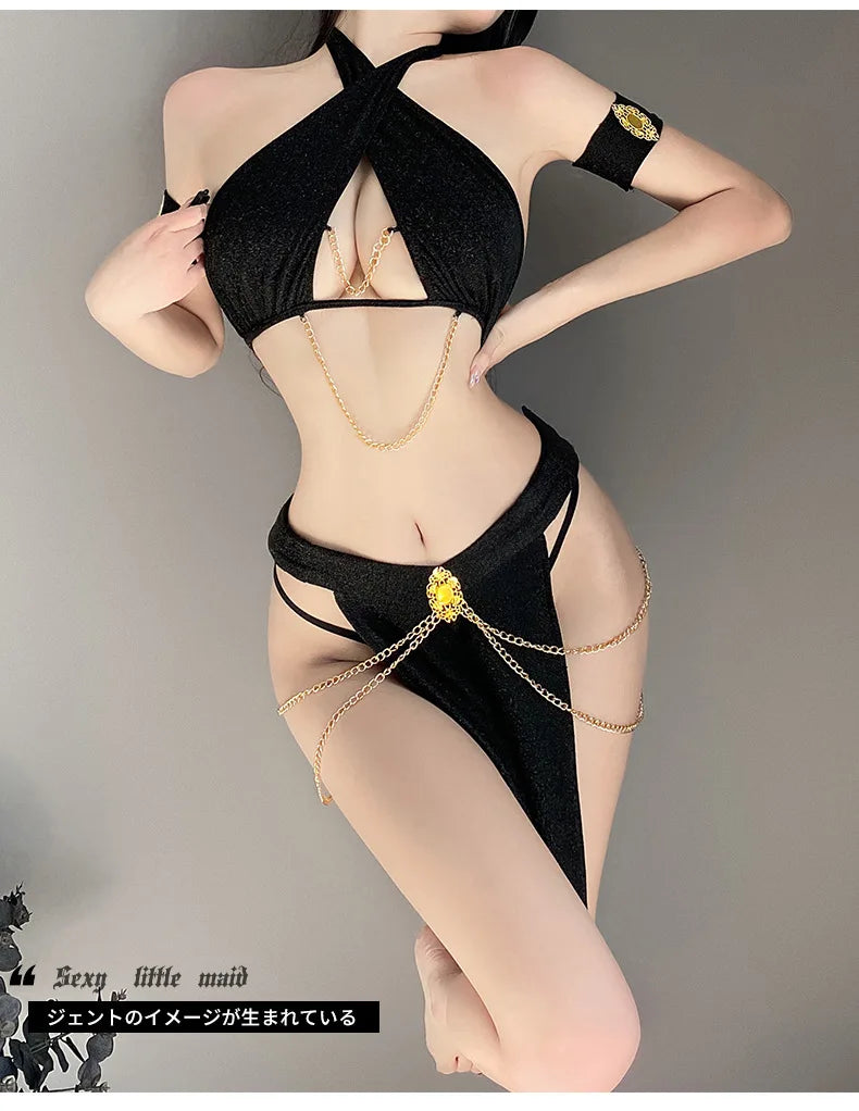 sexy queen lingerie QUEEN Elastic High Waisted Queen Size Lingerie Set – TooTimid.com