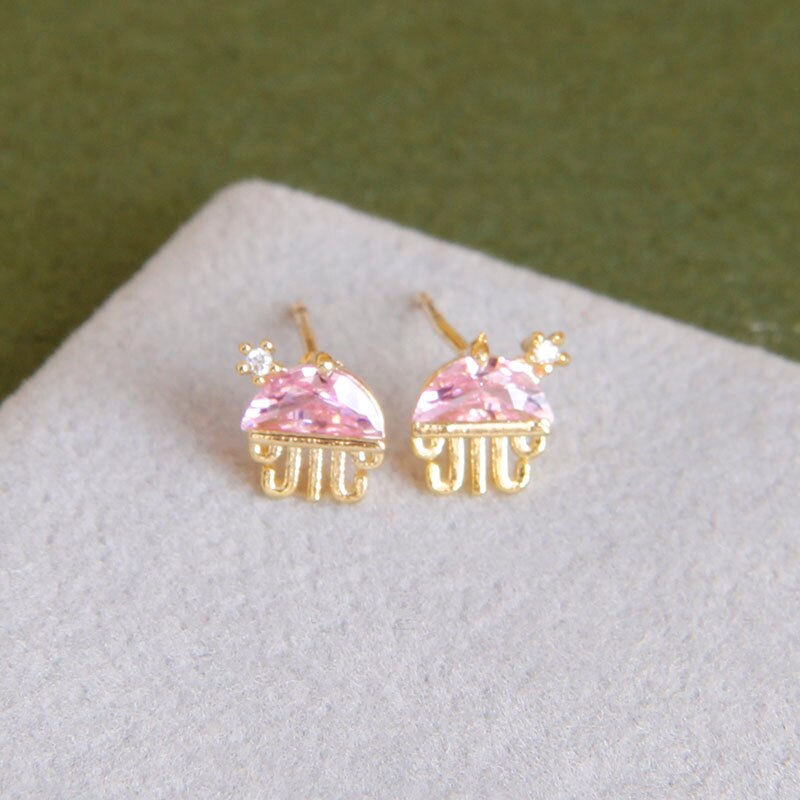 Sight Cute Jellyfish Earrings  Fashion Brand Jewelry Delicate Crystal Ocean Animal Stud Earrings for Women Gift - Charlie Dolly