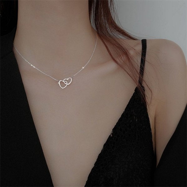 Shiny Crystal Zircon Heart Star Charm Layered Pendant Necklace for Women Charms Fashion Square Rhinestone Female Vintage Jewelry - Charlie Dolly