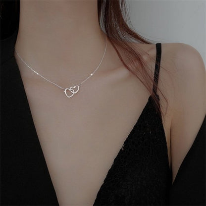 Shiny Crystal Zircon Heart Star Charm Layered Pendant Necklace for Women Charms Fashion Square Rhinestone Female Vintage Jewelry