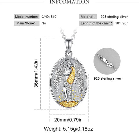 Fortuna Goddess of Fortune Necklace, S925 Silver with 18K Gold