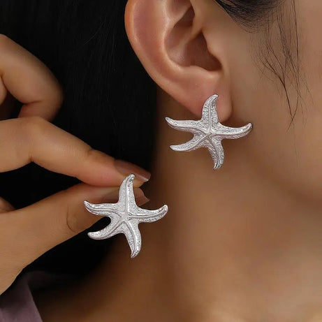 Pearl, Conch and Starfish Cute Boho Earrings