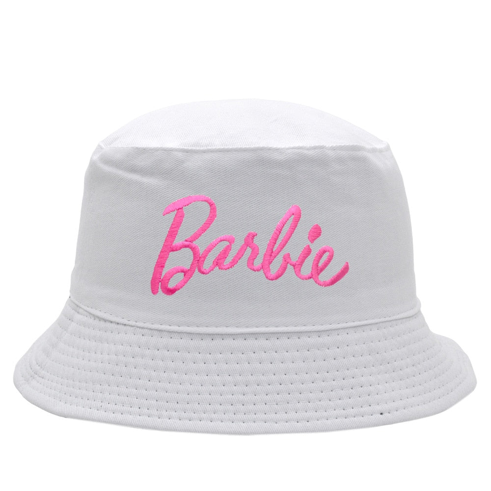 Fashion Barbie Fisherman Hat Kawaii Girls Embroidery Letter Women Outdoor Sunscreen Cap Summer Casual Beach Sunshade Caps Gifts - Charlie Dolly