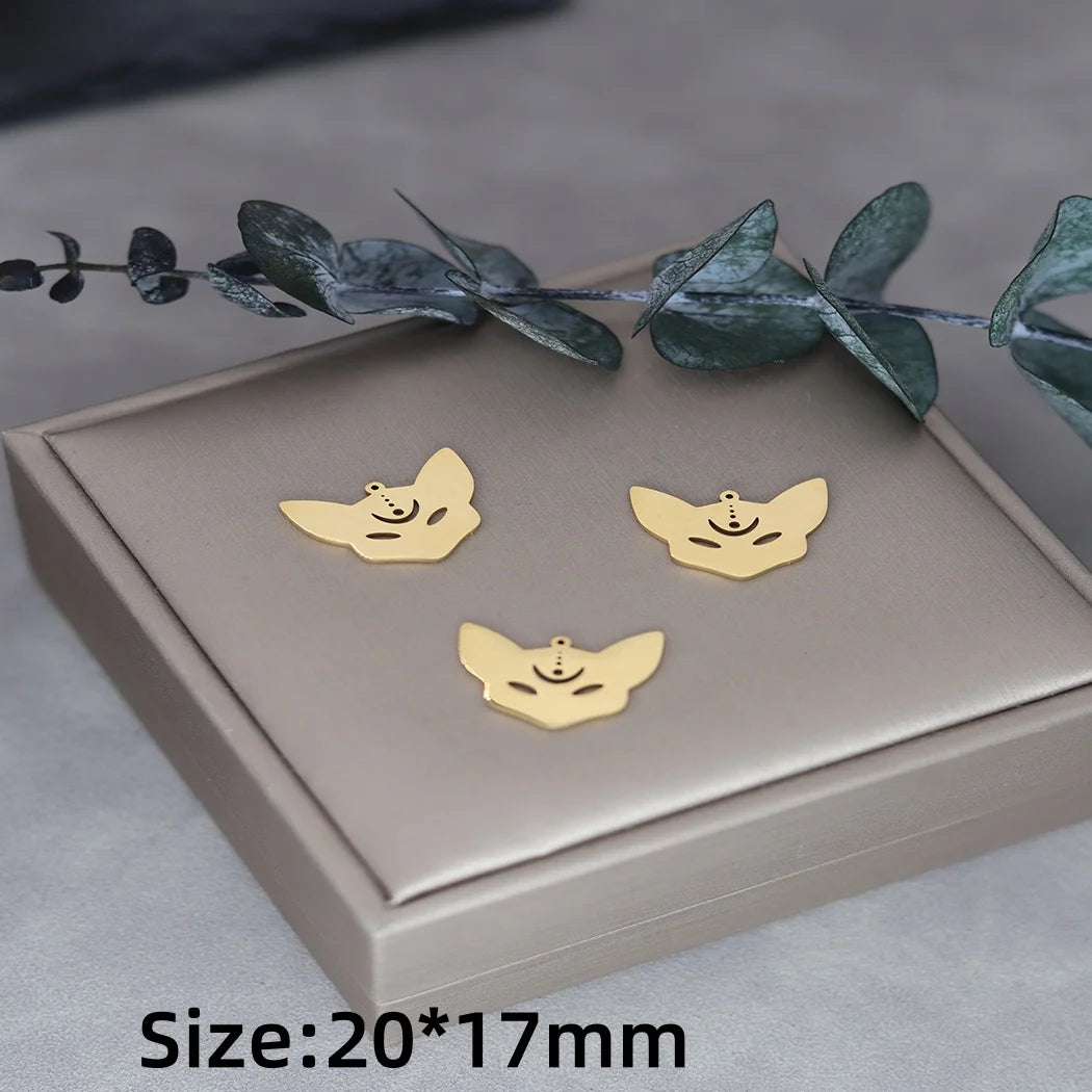 3pcs Stainless Steel Gothic Sun Cross Sword DIY Charms Tassels Star Lotus Flower Earrings Necklace Jewelry Making Amulet Pendant