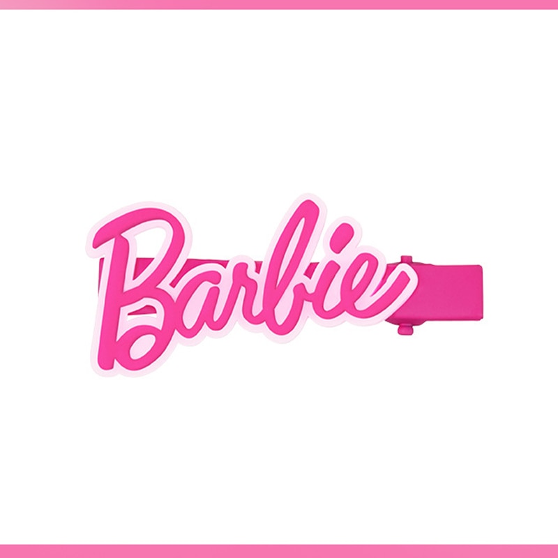 Fashion Girls Barbie Cosmetic Handheld Mirror Anime Kawaii Pink Hairpin Shark Clip Comb Ladies Handle Makeup Mirrors Accessories