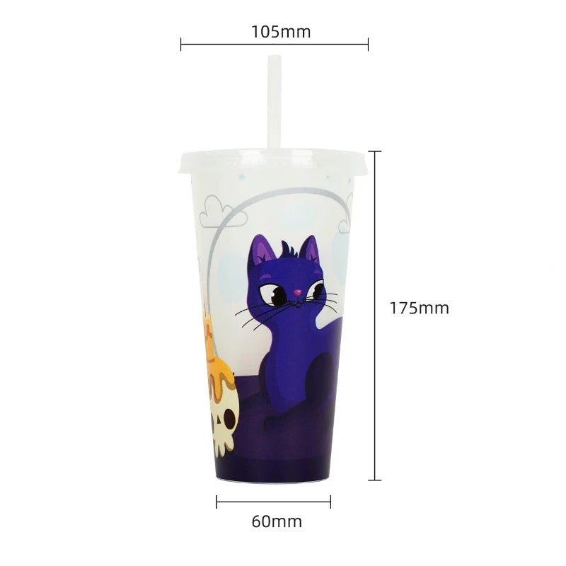 1PC 720ml Halloween Print Plastic Luminous Straw Cup Juice Milk Tea Coffee Cups for Party Supplies Funny Straw Cup Kitchen Drink - Charlie Dolly