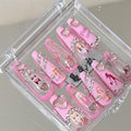 Kawaii Barbie Handmade Nails Patch Stickers Anime Y2K Cartoon Long Coffin Stiletto Wearable Fake Nails Art Manicure Jewelry Gift - Charlie Dolly