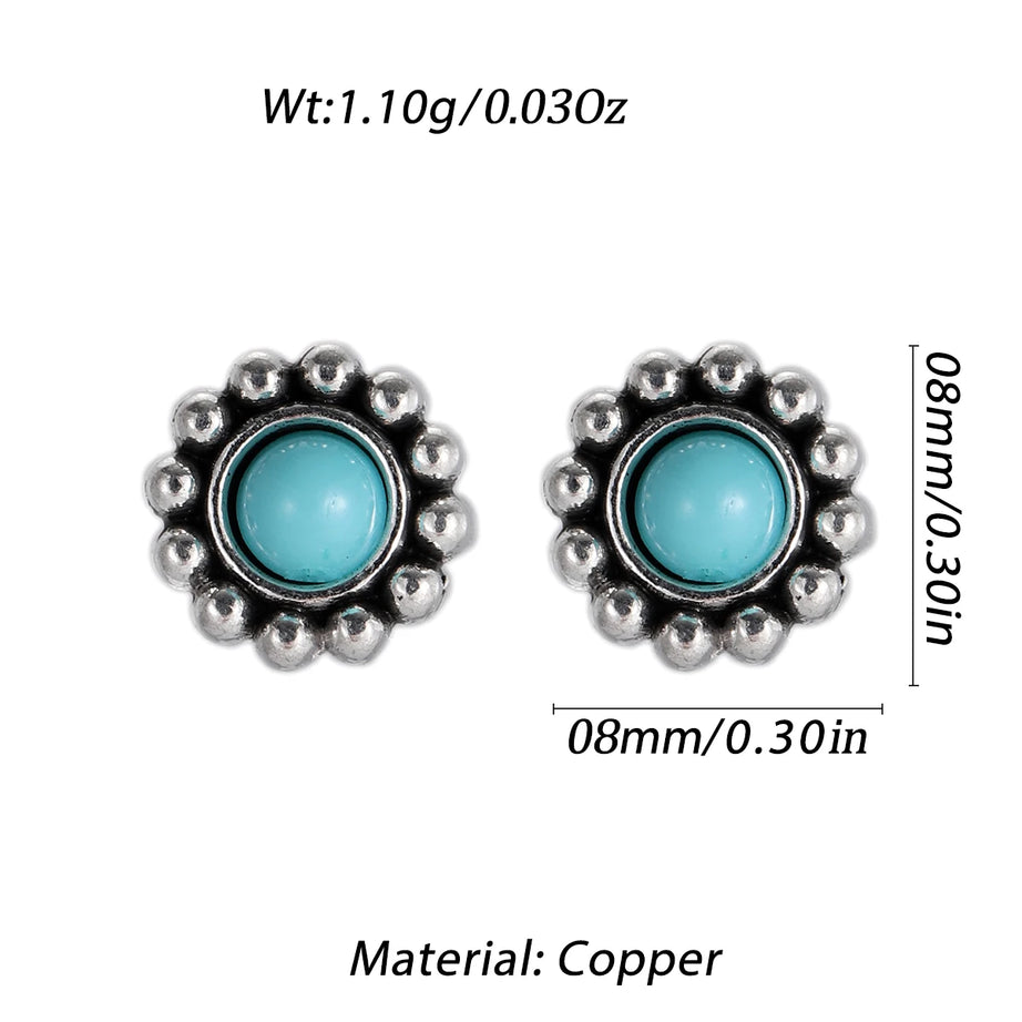 Turquoise Arrow Triangle Mini Stud Earrings Jewelry