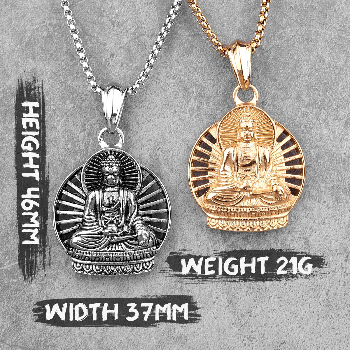 Buddhism Buddha Gold Silver Color Sainless Steel Men Necklace Pendant Chain for Boyfriend Male Jewelry Creativity Gift Wholesale - Charlie Dolly