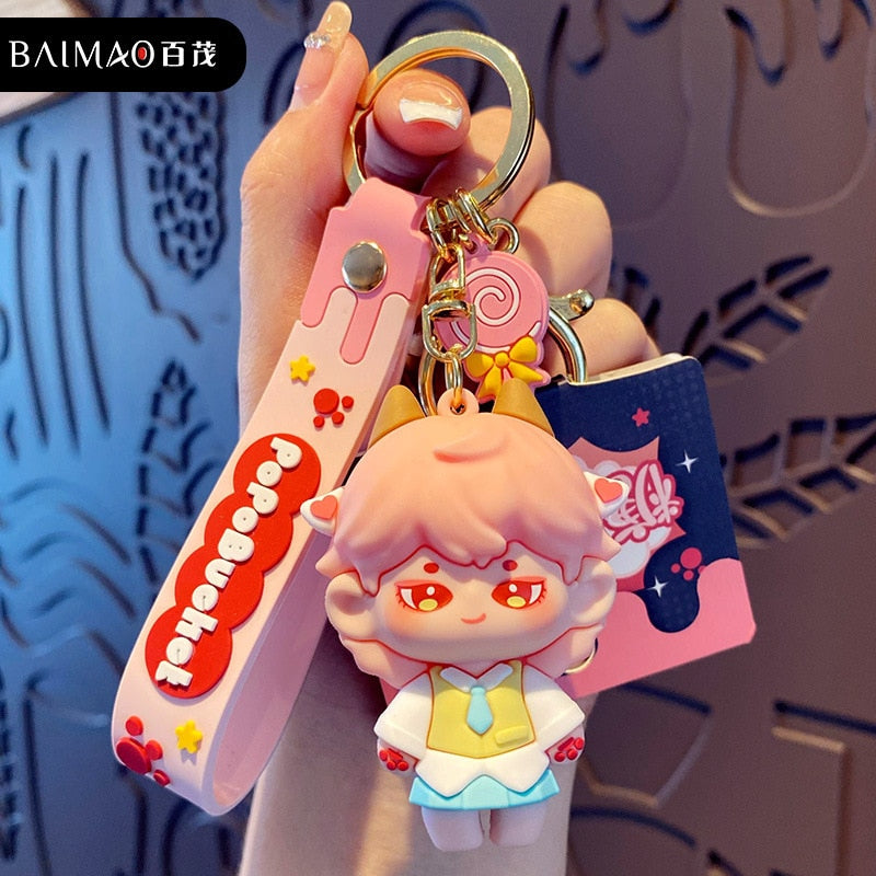 Fashion Beast Era Series Keychain Cartoon Anime Little Fox Characters Keyring Boyfriends Cute Doll Key Chain Bag Pendant