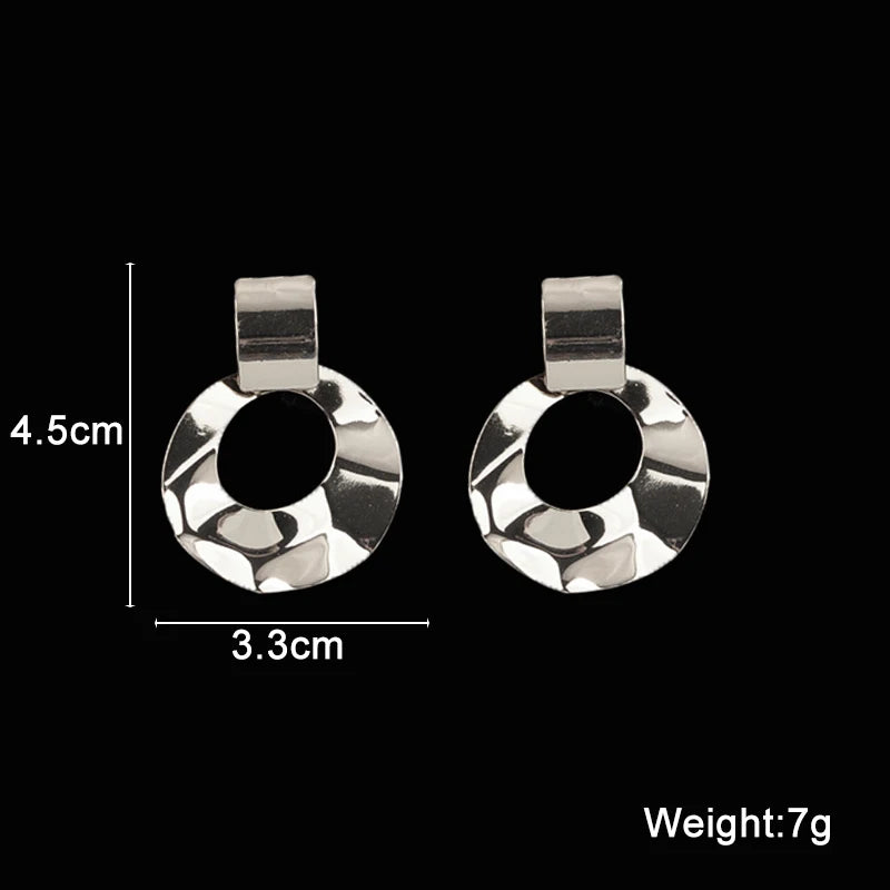 New Exaggerated Twist Metal Dangle Earrings for Women Gold Color Punk Fashion Female Hanging Earrings Boho Geometry Ear Jewelry