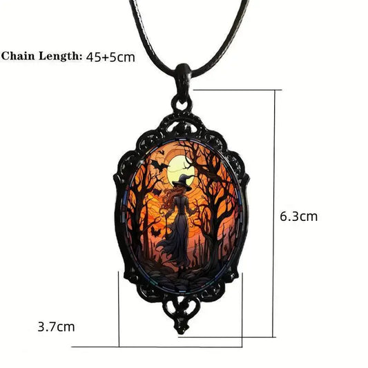 2024 Vintage Gothic Halloween Pendant Necklace Jewelry Gift Manufacturer Wholesale Direct Sales