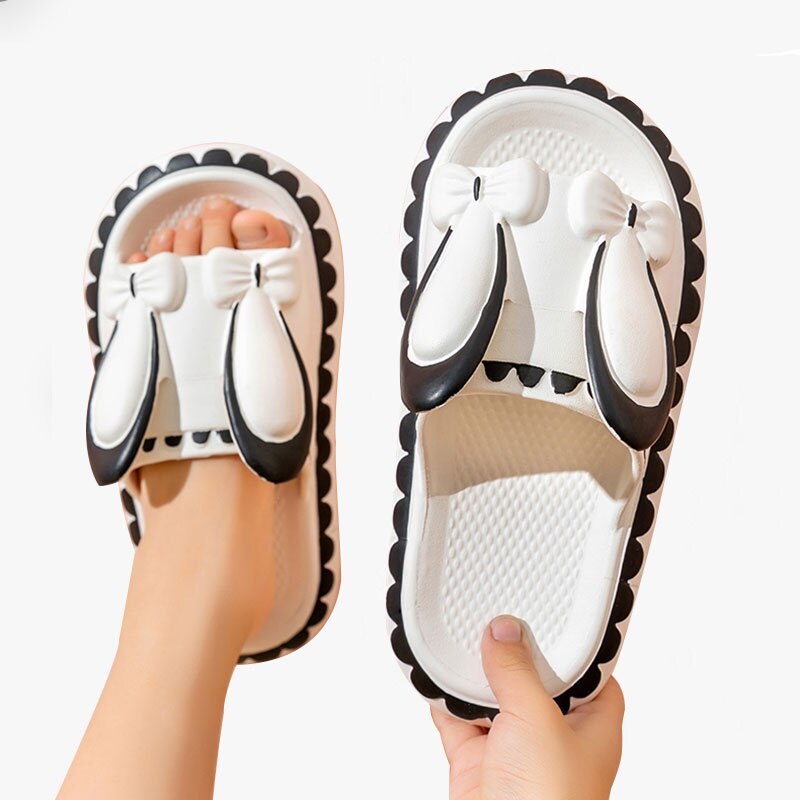 Mo Dou Women's Slippers EVA Thick Soft Sole Home Shoes Lovely Cartoon Rabbits for Outdoors Non-slip Concise Light Wearable - Charlie Dolly
