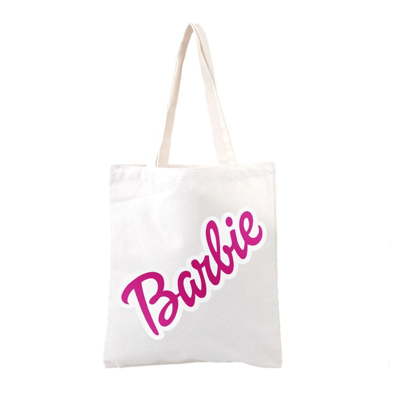 New Kawaii Barbie Canvas Bag Anime Y2K Fashion Casual Large Capacity Shoulder Bags Anime All-Match Shopping Tote Pouch Gifts Toy - Charlie Dolly