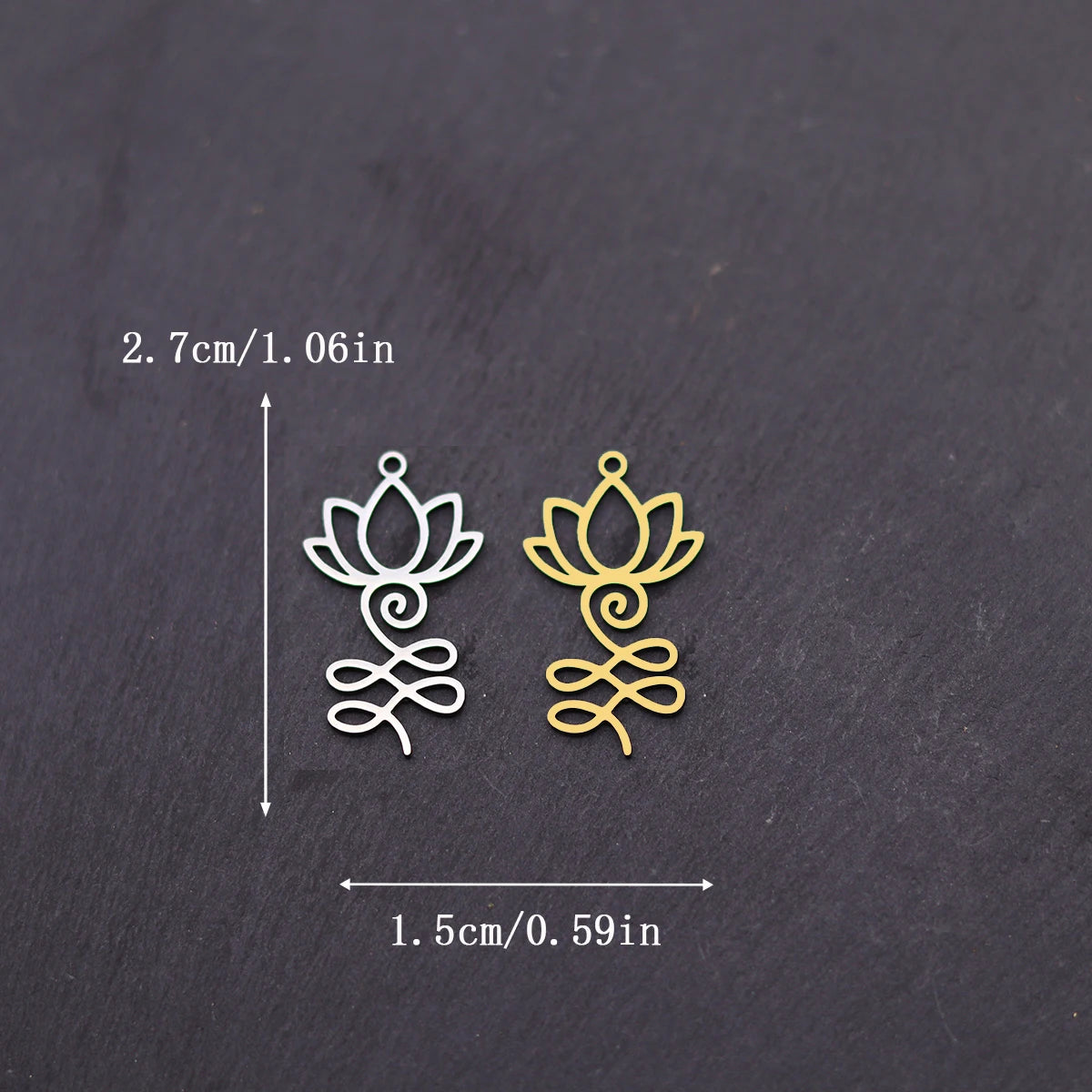 3PCS DIY Amulet Lotus Flower Yogo Buddha Stainless Steel Pendant Charm For Jewelry Making Necklace Religion Crescent diy Supplie