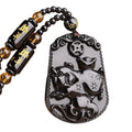 Fashion Frosted Obsidian Sakyamuni Buddha Head Charm Men and Women Amulet Necklace Buddhist Religious Jewelry - Charlie Dolly