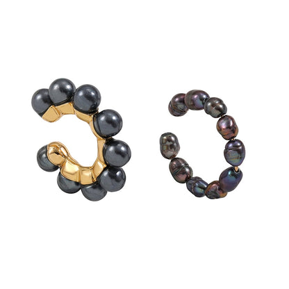 2023 New Fashion Pearl Ear Cuff Bohemia Stackable C Shaped CZ Rhinestone Small Earcuffs Clip Earrings for Women Wedding Jewelry