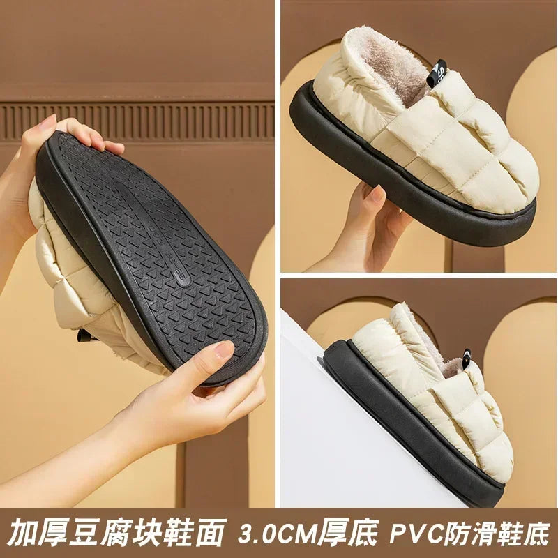 WTEMPO Women Men Fluffy House Shoes Winter Warm Slippers Female Furry Plush Slippers Home Casual Ladies Soft Shoe Indoor Loafers - Charlie Dolly