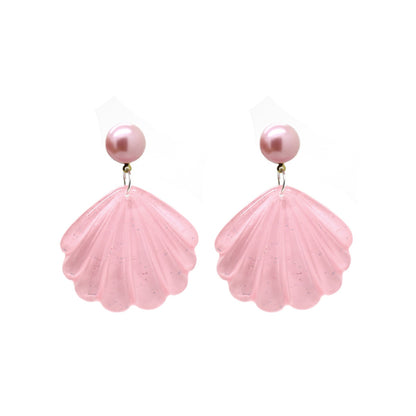 Kids Barbiee Cosplay Necklace Earrings Bracelet Pink Shell Necklace Earrings Carnival Dress Costume Accessories