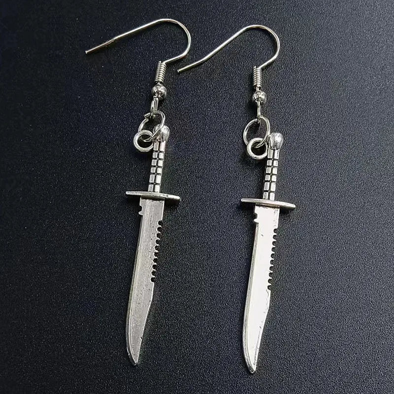 Earrings for Women Girls Drop Dangle Teens Charm Gift Party Simple Punk Cool Halloween Skull Cross Horror Skeleton Death Bat - Charlie Dolly