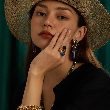 Vintage Sapphire Blue Lapis Lazuli Drop Earrings Statement Woman 2025  Luxury Designer Brands Charm Antique Jewelry Accessories - Charlie Dolly