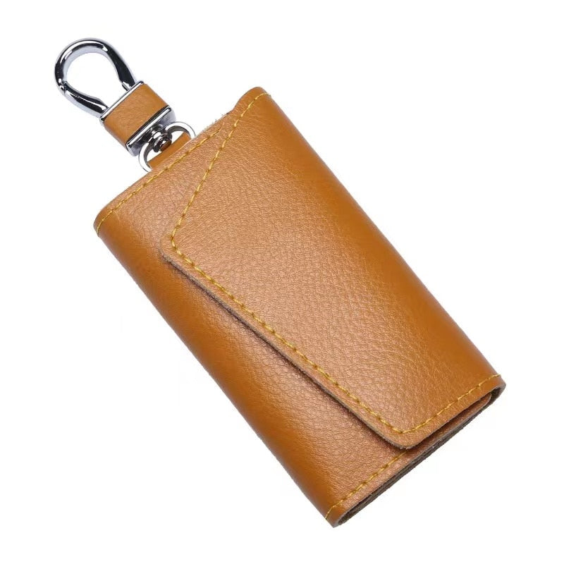 Genuine Leather Keychain Men Women Key Holder Organizer Pouch Cow Split Car Key Wallet Housekeeper Key Case Mini Card Bag - Charlie Dolly