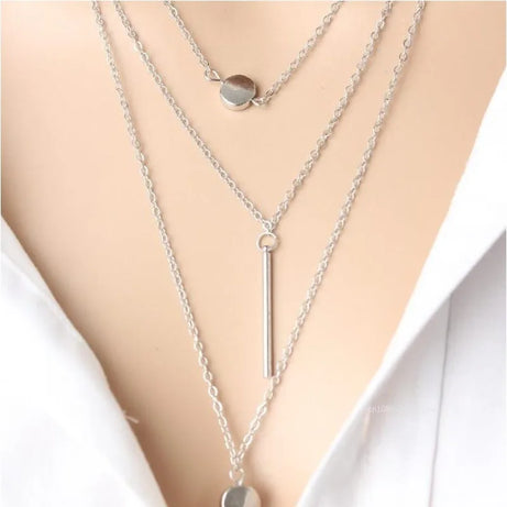 Minimalist Coin Multilayer Chain Necklace Jewelry