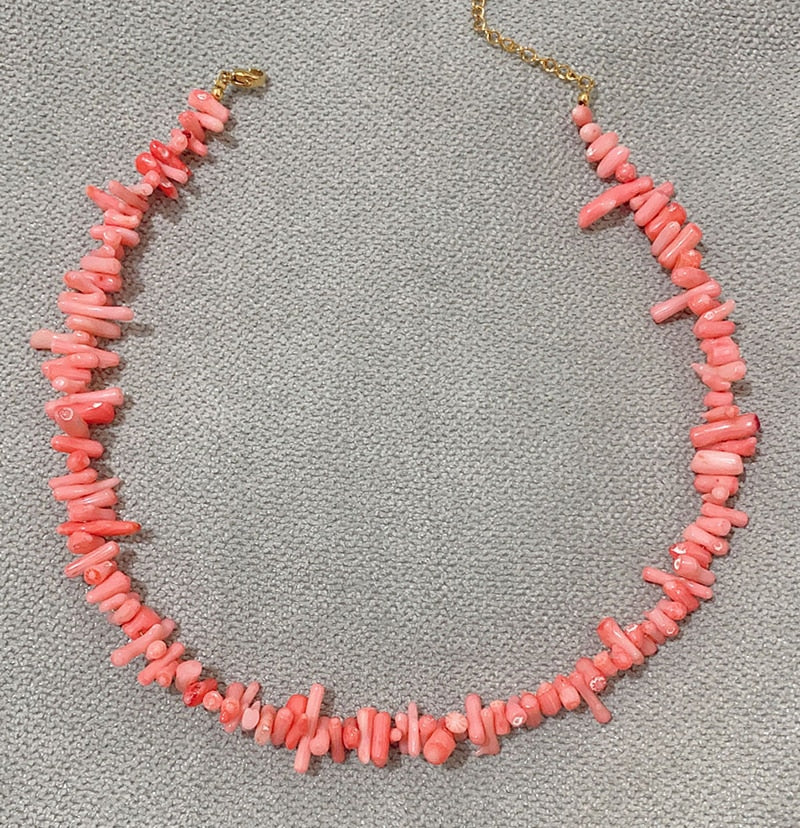 Goth freshwater pearl necklace women yellow smile beads coral Vintage Multi Layer Link Chain Necklace Punk Aesthetic Jewelry - Charlie Dolly