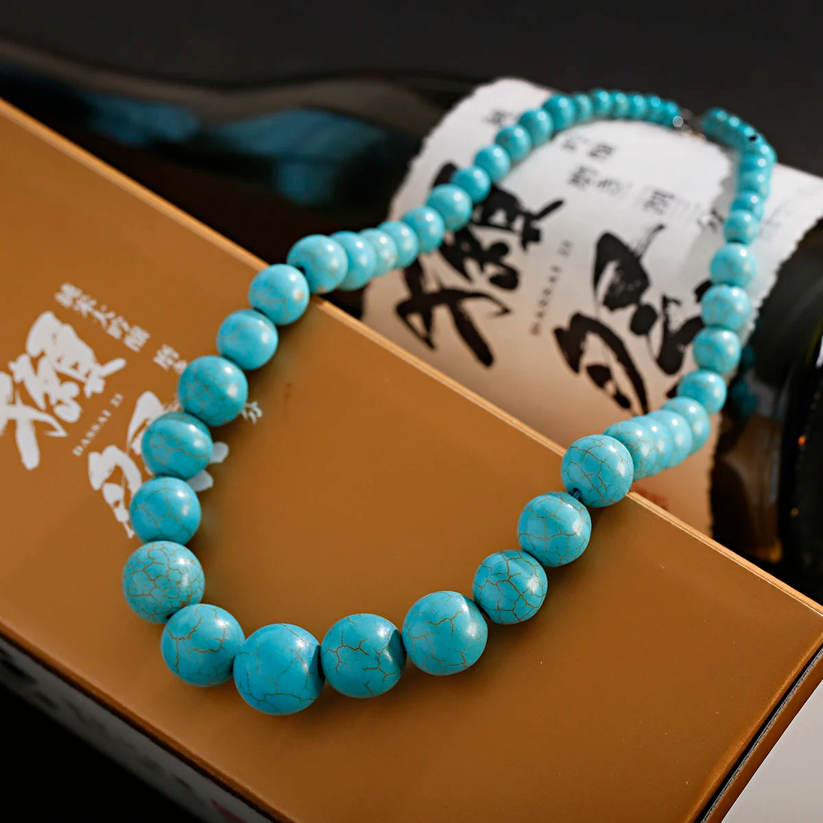 Green Stone Turquoise Beaded Choker Necklace Jewelry