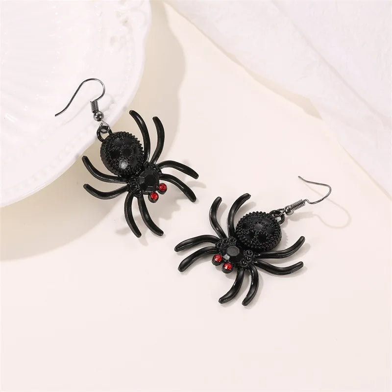 Gothic Halloween Horror Exaggerated Spider Pendant Earrings for Women Fashion Hip Hop Rock Nightclub Personalized Party Jewelry - Charlie Dolly