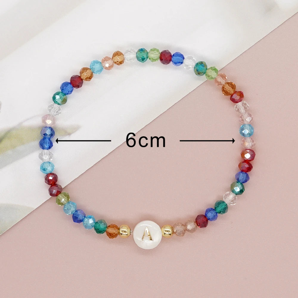 Go2Boho Crystal Shell Letter A-Z Bracelets for Women Boho Summer Beach Lucky Fashion Trend Jewelry Accessories Surprise Gifts
