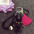 Bomgom Tassels Cartoon Popobe Gloomy Bear Keychain Cute Bag Charm Holder Cartoon Resin Key Chain Rhinestone Keychain - Charlie Dolly