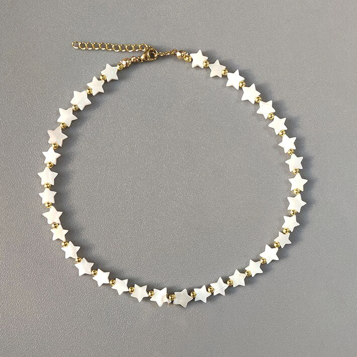 Women Fashion Exquisite Natural Shell Beaded Necklace Handmade Classic Stars Choker 2022 Christmas Gift For Friend Colliers - Charlie Dolly