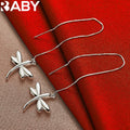 925 Sterling Silver Fine Cute Dragonfly Long Drop Earrings For Woman Fashion Wedding Party Charm Jewelry Gift - Charlie Dolly