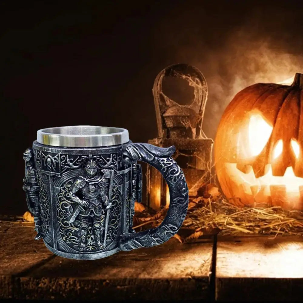 3D Skull Cup Halloween Thriller Cup Decoration Skull Cup Halloween Decoration Resin Skeleton Ghost Mug Coffee Cup Halloween Gift - Charlie Dolly