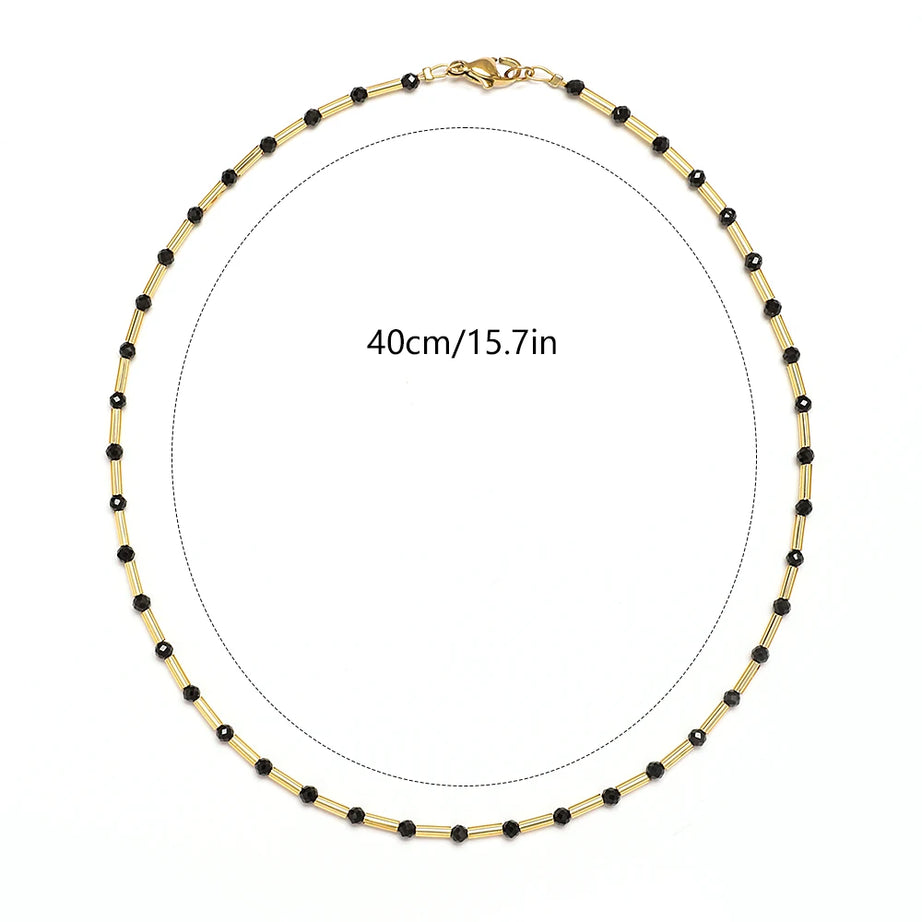 ZMZY Fashion Boho Necklace Women Jewelry Natural Stone Choker Healing Tiny Beads Clavicle Chain Crystal Agates Necklace - Charlie Dolly